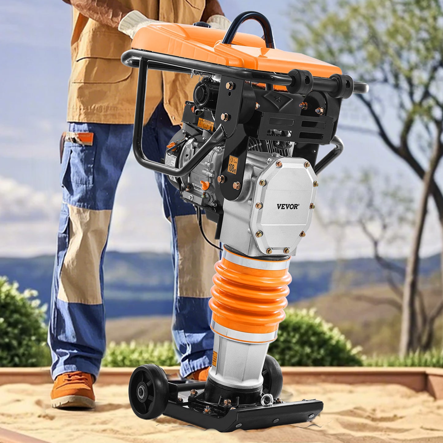 6.5 HP 196 cc Fuel Power Jumping Jack Vibratory Rammer Tamper Compactor
