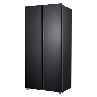 Iceblue 15.6 Cu. Ft. Black Stainless Steel Side-By-Side Refrigerator - Independent Left Freezer And Right Fridge Temperature Control