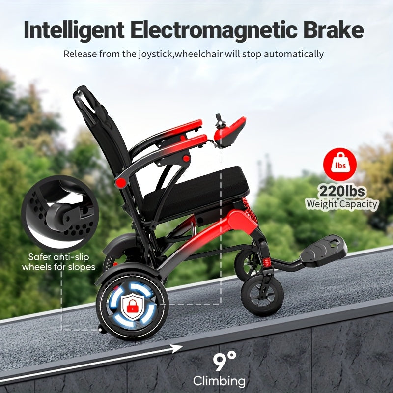 Portable Electric Wheelchair - 39-lb Ultra-Lightweight Foldable Mobility Scooter with 18-Mile Range, 4-Wheel -Absorbing Design, No Assembly Required, Airplane-Friendly Chair w/Charger & Toolkit for Travel (s & Seniors)