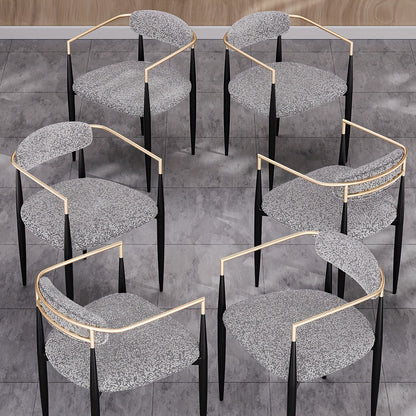 Morden Fort Black Modern Dining Chairs, Boucle Armchair Set Of 2 For Kitchen, Reception Room, Living Room, Bedroom, Restaurant