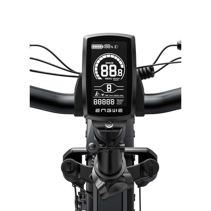 folding fat tire electric bike features a 750W motor, with 960W peak power, high-capacity lithium battery, and 20-inch all-terrain tires for versatile commuting.