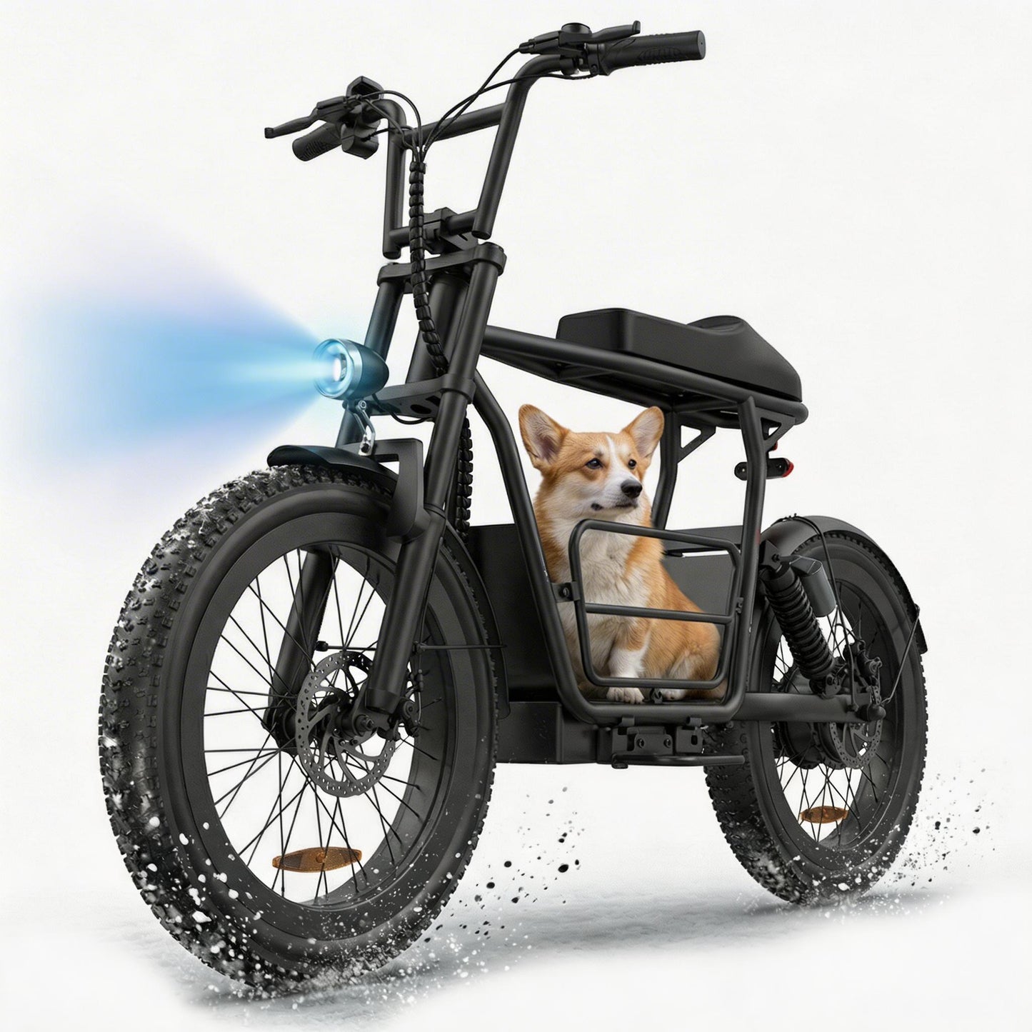 Off-Road Electric Scooter with a Seat, 500W Motor, 20-Inch All-Terrain Tires, a Top Speed of 20 Miles Per Hour, a Range of 30 Miles, a 48V 10.4Ah High-Capacity Battery, a Commuting Electric Scooter Equipped with an LCD Display And Dual Disc Brakes