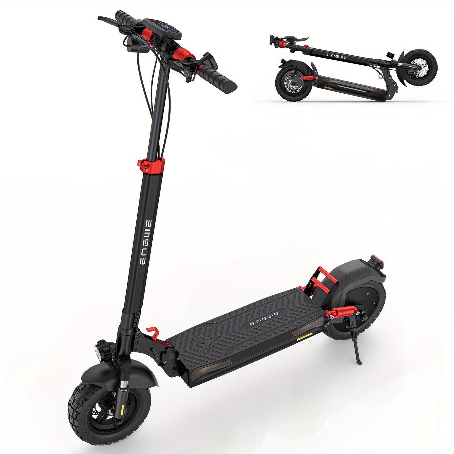 Electric Scooter with 500W Motor, 48V 18Ah Battery, 70KM Max Range, 32KM/H Top Speed, Dual Suspension, 10'' Tires, Foldable Design for Urban & Off-Road Riding