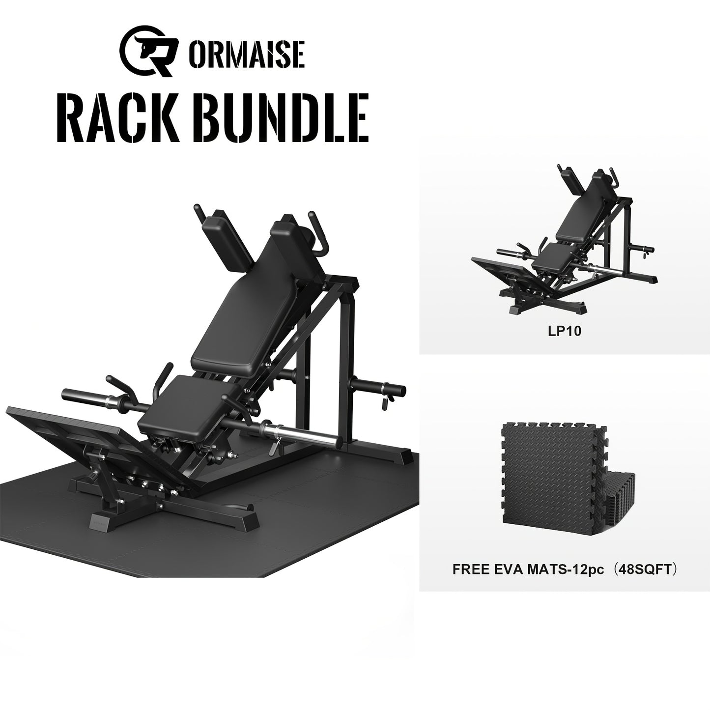 Compact Leg Sled Machine, Leg Press Machine Capacity 900lbs, Hack Squat Machine Combo, Calf Raise Home Gym
