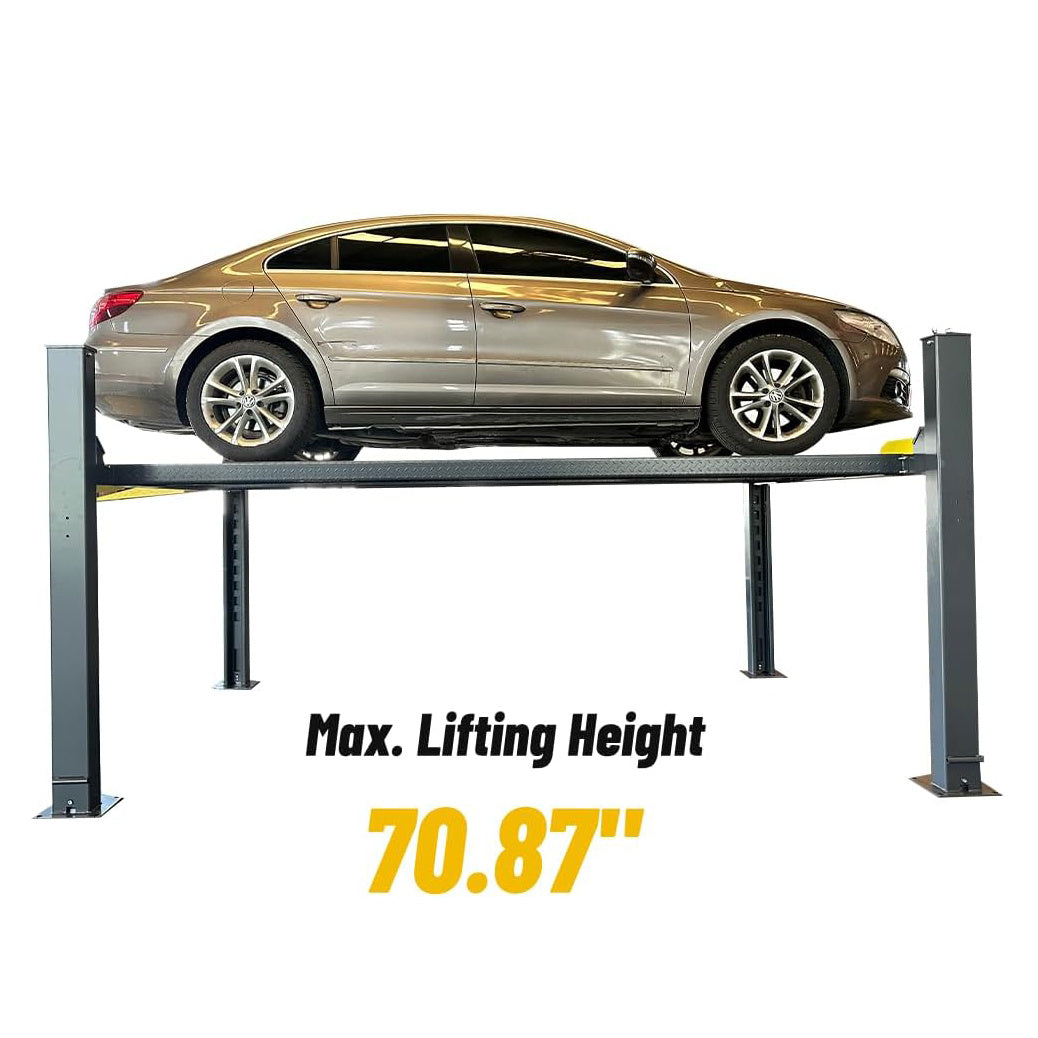 KT-4H850 Four Post Lift Car/Truck Parking Hoist with Casters 8500Lbs Lifting Capacity