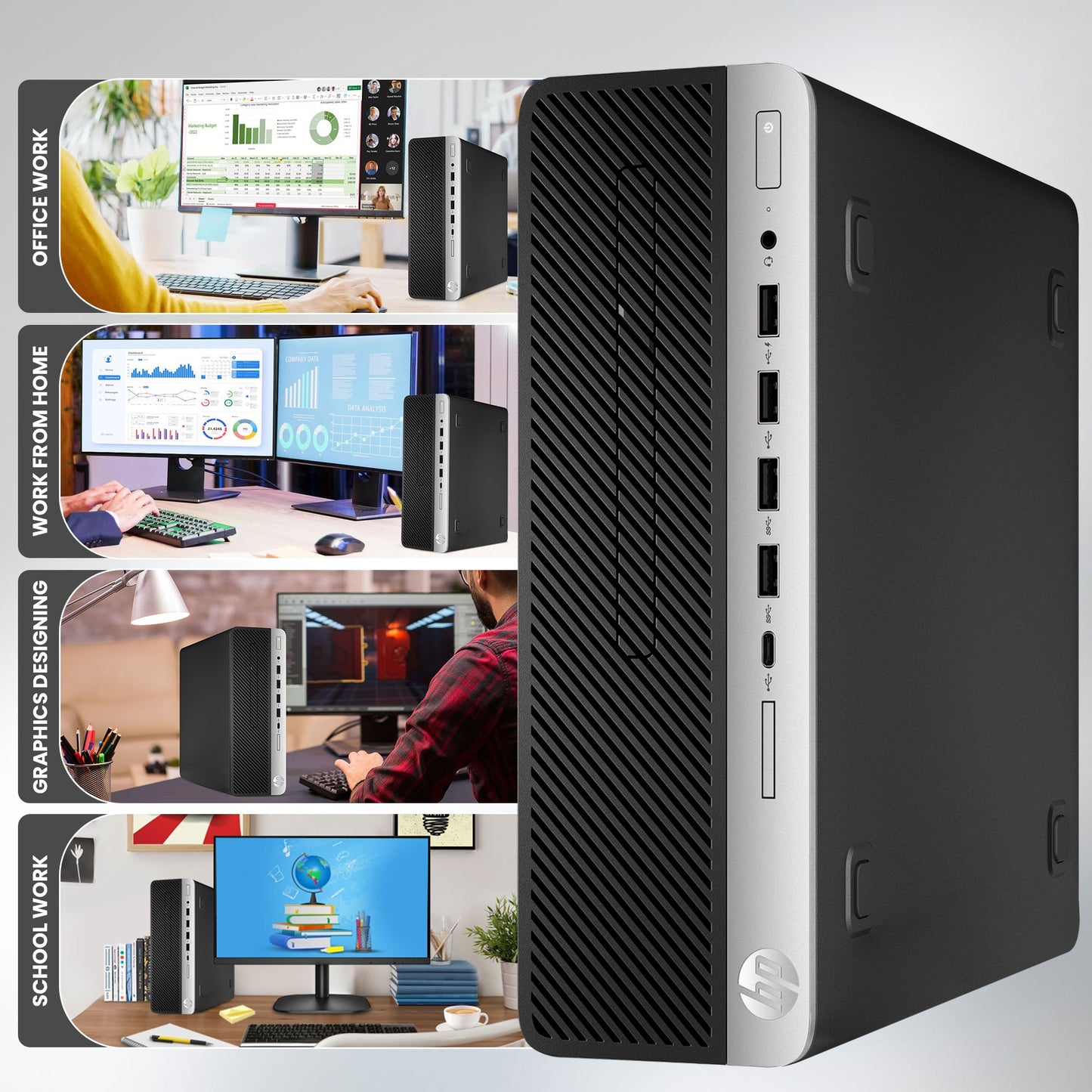 EliteDesk 800 G4 | Desktop Computer PC | Intel Core i7-8700 8th Gen Hexa-Core Processor | 32GB DDR4 RAM | 1TB SSD | WiFi | Wired Keyboard & Mouse | Windows 11 Pro (Renewed)