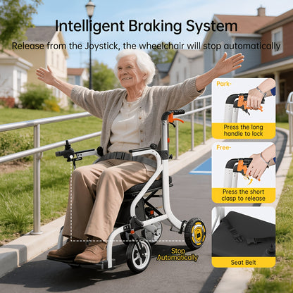 Has A Long Range Of 20 Miles, An Intelligent Electric Wheelchair for Adults, Intelligent Controller, Lightweight, One-step Folding And Unfolding, Can Be Put In The Trunk, High-power 500W Motor, Strong Climbing Force