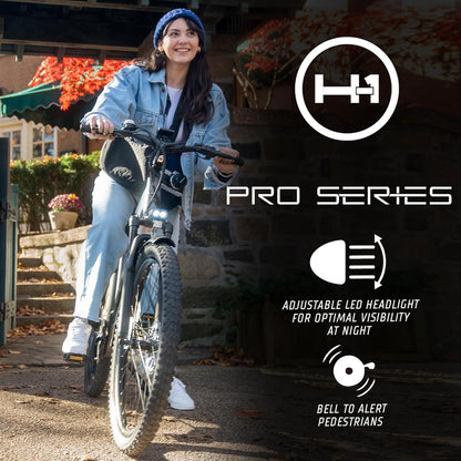 H-1 Pro Series Compass Electric Bicycle with 20 mph Max Speed, 500W Mid Motor, and Up to 51 Miles of Range E Bike for Teens & Adults