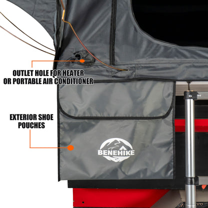 Quick Pop-Up Hardshell Roof Top Tent - Heavy-Duty SUV/Truck Roof Tent with Tent Fly, -Weather Camping Shelter, Vehicle-Mounted for, Setup & Zippered Door (No External Poles Required)