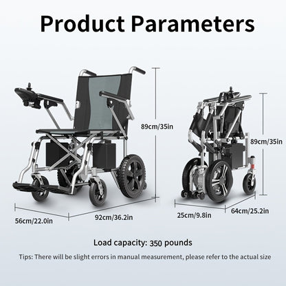 Adult Electric Wheelchair with Intelligent Control, Electromagnetic Braking System, Small Turning Radius, Small Folding Space. It Is Suitable for The Travel Of The Elderly And The Disabled And Can Bear A Weight Of 300 Pounds.