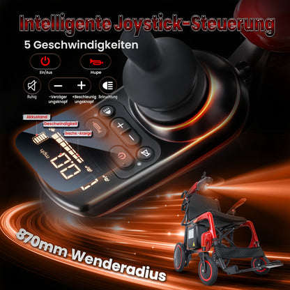 Foldable Carbon Fiber Electric Wheelchair Weighs 30.31 LB, Has a Maximum Load of 264.55 LB, And Comes with a 24AH Battery (2*12), with a Range of 48 Km. It Comes with a Backpack, Dust Cover, And a Double-Layer Thickened Anti-Bedsore Cushion