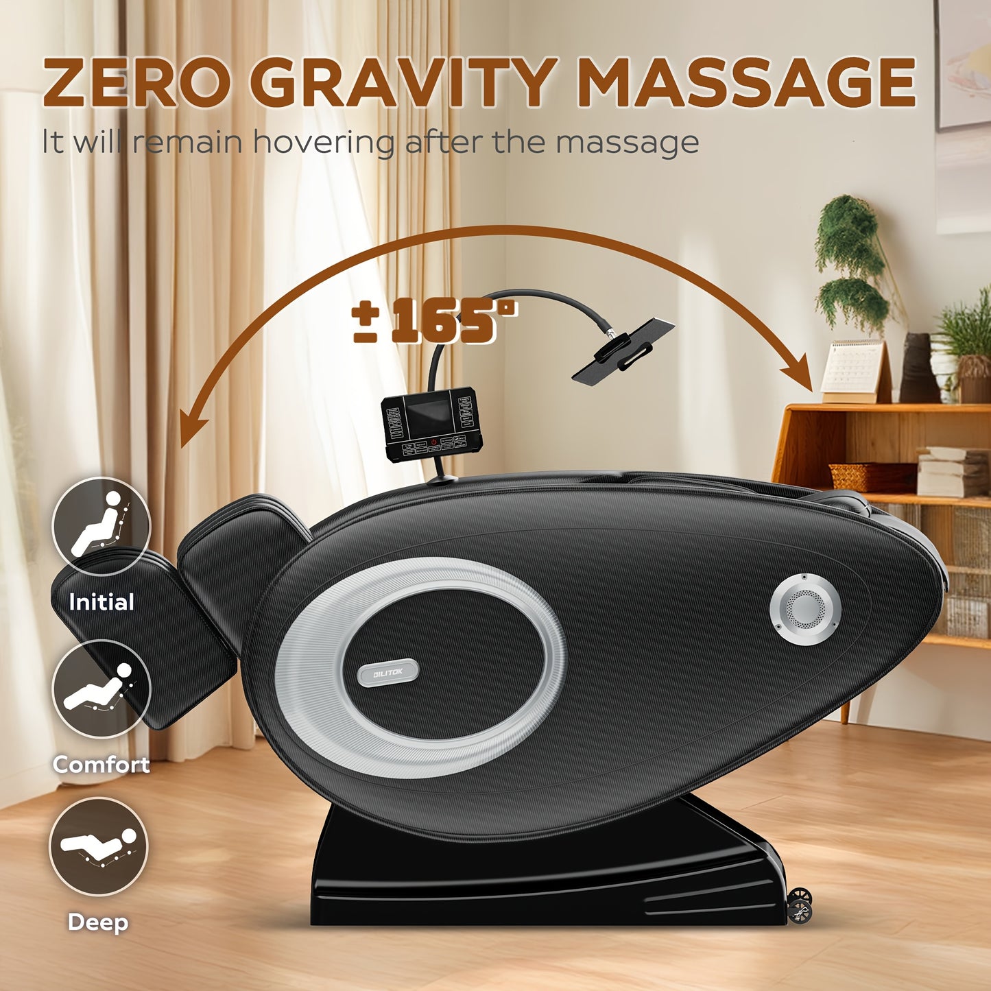 BILITOK Massage Chair Zero Gravity Full Body With Heating And Wireless Speaker