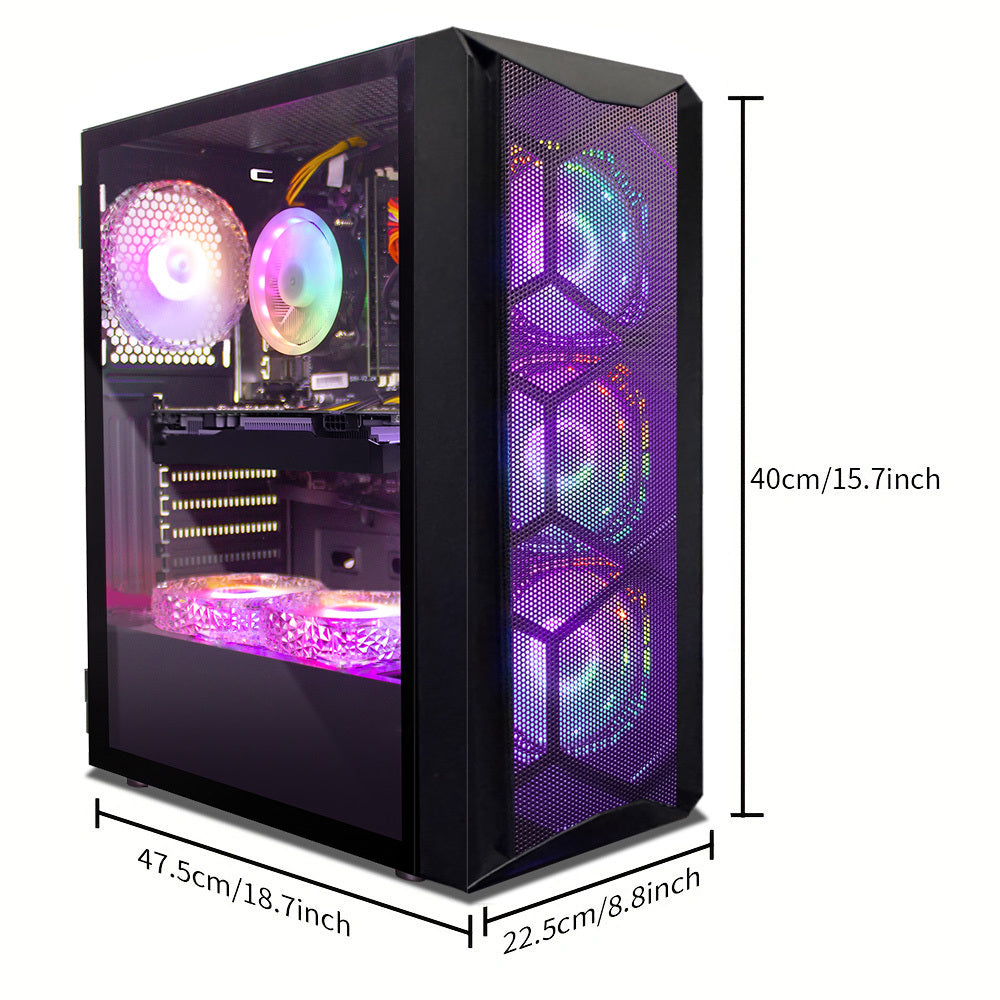 Gaming PC Computer Desktop, Core i7 8th Gen up to 4.1GHz, GeForce RTX 3050 6G, 16G DDR4, 1T SSD, WiFi 6, BT 5.2, RGB Fan x6, Windows 11 Home