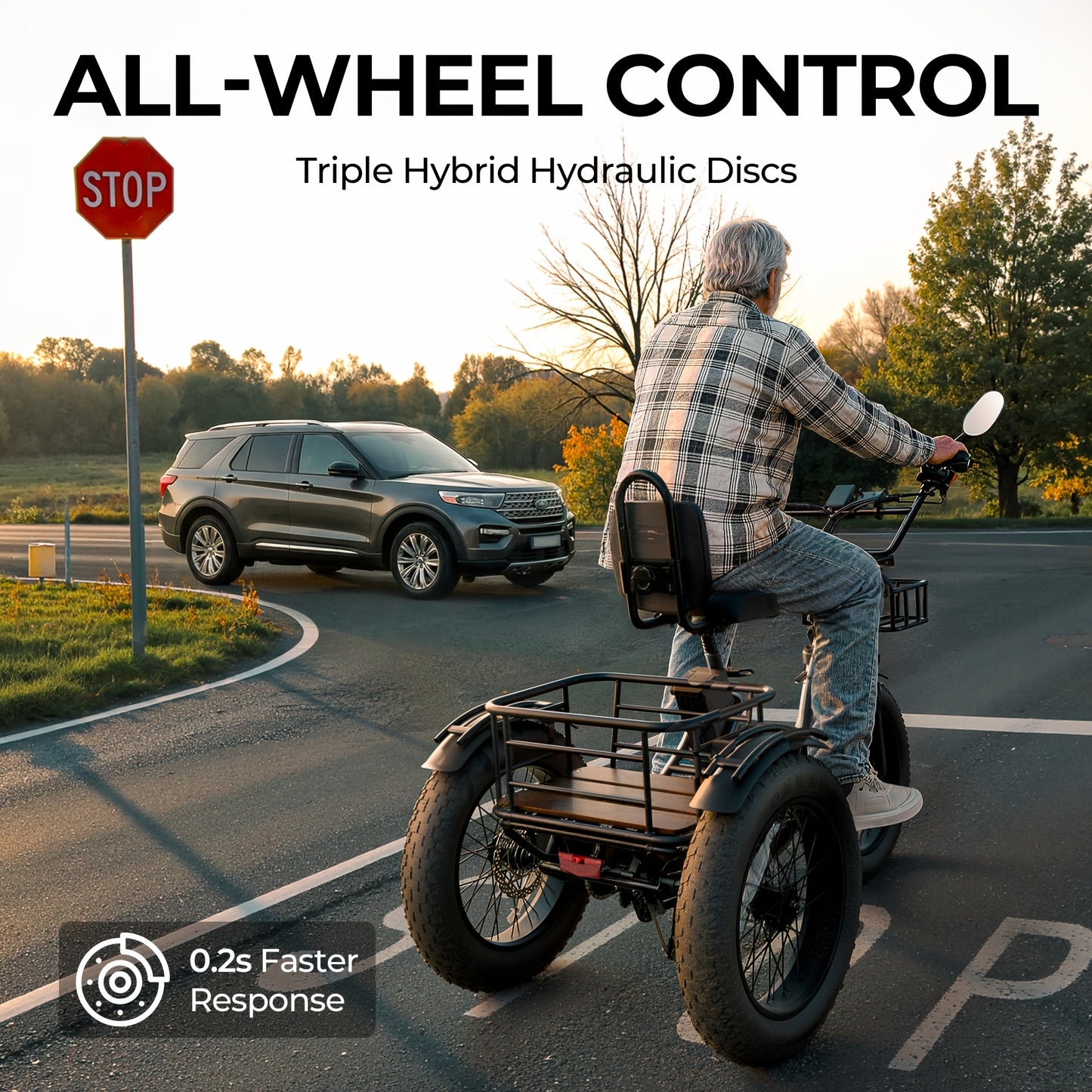 Adult Electric Tricycle, 749W Motor, 54.6V 13Ah Battery, 20 X 4 Inch Folding Fat Tire 3-Wheel Electric Trike, 20 MPH, Hydraulic Brakes, Rear Basket And Differential