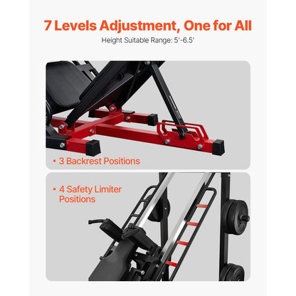 Leg Press Hack Squat Combo Machine Adjustable Lower Body Special Home Gym