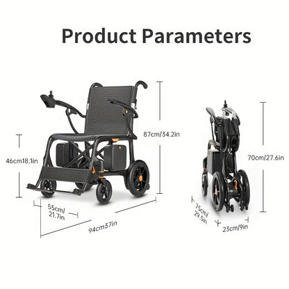 Intelligent Electric Wheelchair Made Of 100% Carbon Fiber Material Lightweight And Portable with A Range Of 25 Miles One-step Folding And Installation-free Design Electric Wheelchair for The Elderly Capable Of Bearing 330.69LB Mother's Day