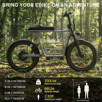 Electric Scooter, Rated 500W 48V Lithium Battery & 23.5 Miles Range, Up To 20mph Speed With Seat And 20"*3" All-Terrain Tires, Maximum Load 330LBs, With Ample Storage Space