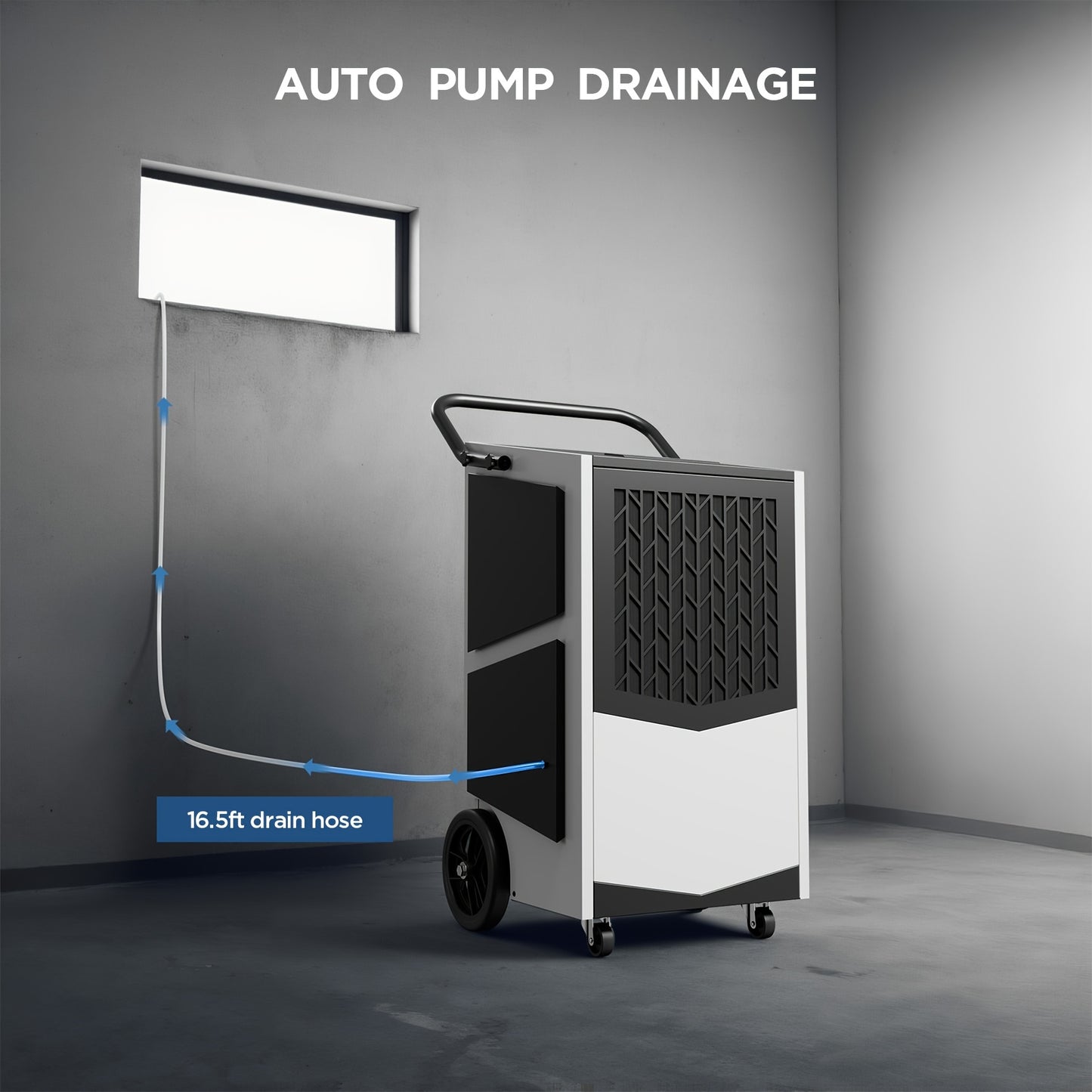 250 Pint Basement Dehumidifier with Pump Drain Hose for Basements, 8000Sqft Grade Dehumidifiers, 24H Timer, Continuous Dehumidification
