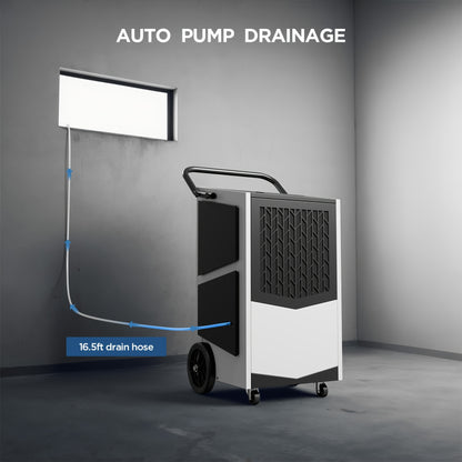 250 Pint Basement Dehumidifier with Pump Drain Hose for Basements, 8000Sqft Grade Dehumidifiers, 24H Timer, Continuous Dehumidification