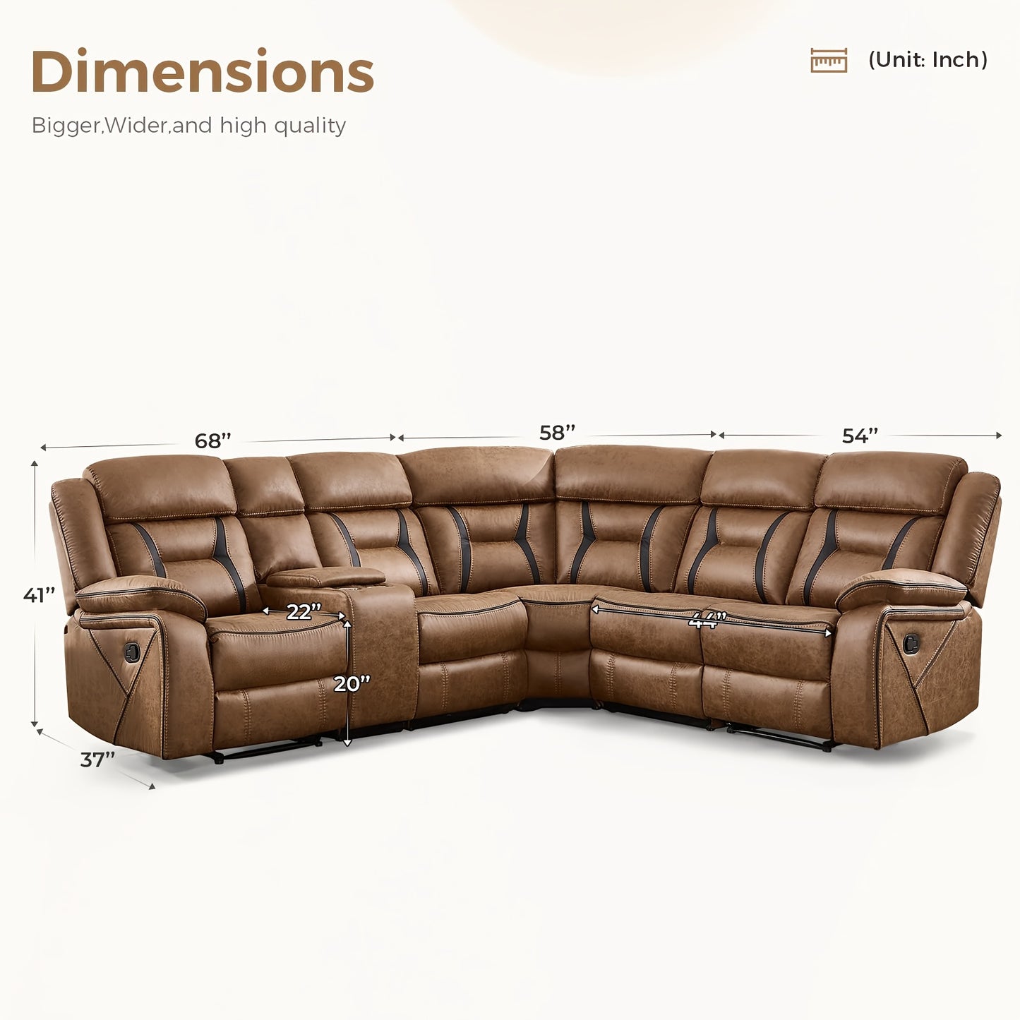 Contemporary Synthetic Faux Leather Reclining Sofa Collection, 5-Seater Couch Featuring Cup Holders And Storage, Ideal for Living Rooms And Offices