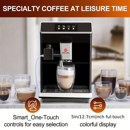 Mcilpoog WS-203 Super-Automatic Espresso Coffee Maker with Smart Touch Screen for Brewing 16 Coffee Drinks