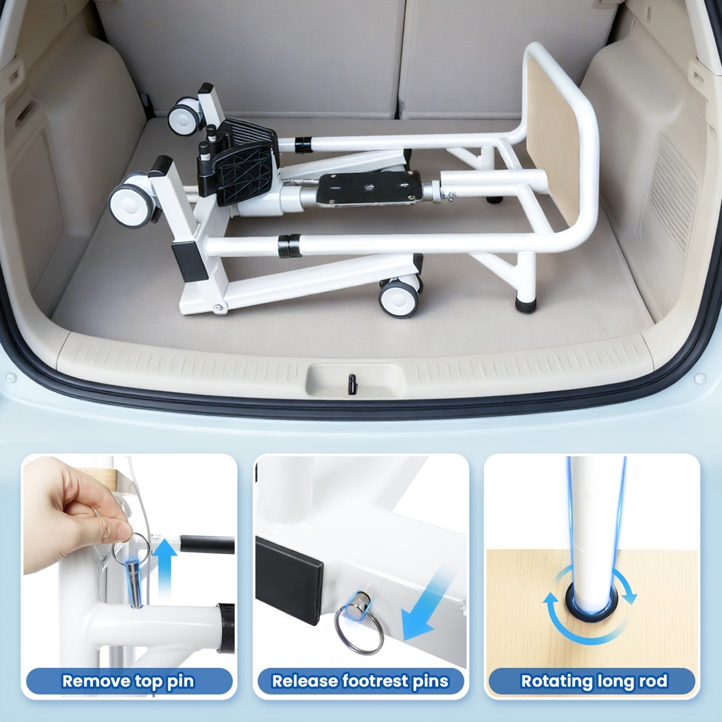 Household And Automotive Lifting Mobile Equipment | Adjustable Height/Base Width, Manual Operation, Sturdy Backrest to Prevent Falls, Standing Aid And Support Frame, Equipped with Seat Belts And Armrests