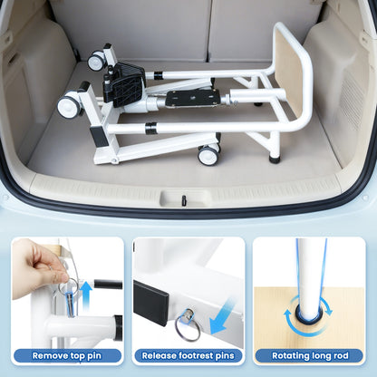 Household And Automotive Lifting Mobile Equipment | Adjustable Height/Base Width, Manual Operation, Sturdy Backrest to Prevent Falls, Standing Aid And Support Frame, Equipped with Seat Belts And Armrests