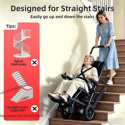 Nihhcune 15 Miles Long Endurance, Adult Intelligent Electric Wheelchair, Intelligent Controller, Stair Climber, Lightweight, One-step Folding And Unfolding, Can Be Put In The Trunk, High-power Motor, Strong Climbing Force, Anti-rollover Device