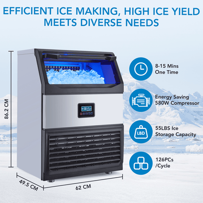 Countertop Ice Maker with Smart Control Panel, Durable and Stylish Design for High-Efficiency Ice Production