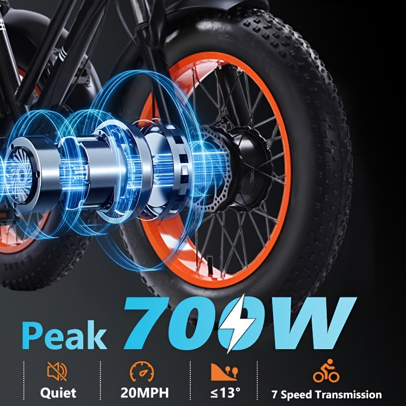 700W Foldable Electric Tricycle for Adults, 48V 15AH Removable Battery, Max Speed 20 Mph, 20" X 4.0" Fat Tire Electric Trike, 7-Speed Electric Trike for Adults,