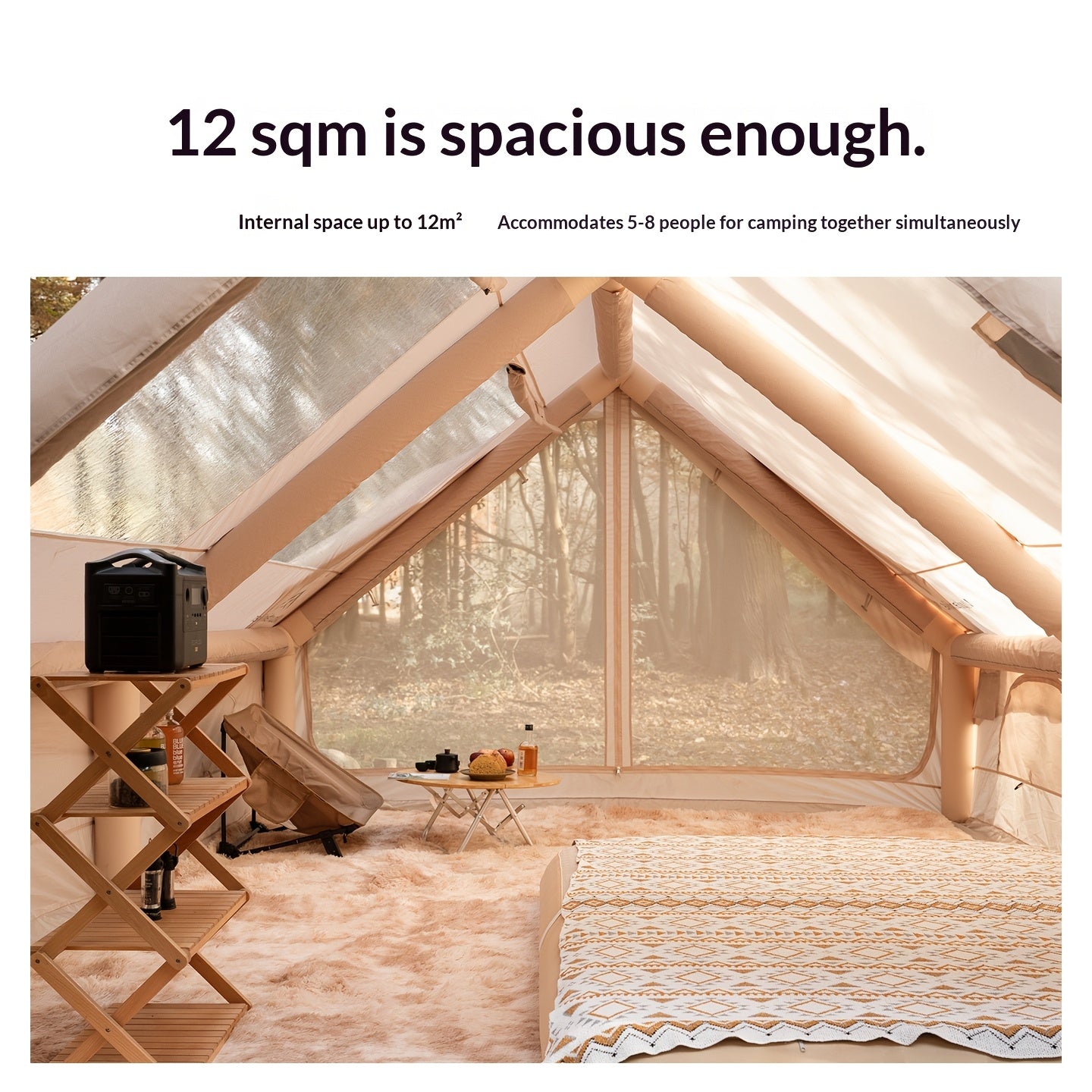 Mountainhiker Is a Windowed Inflatable Camping Tent That Can Accommodate 4-12 People. It Comes with a Hand Pump, Is a Portable Camping Tent, And Is Suitable for All Seasons