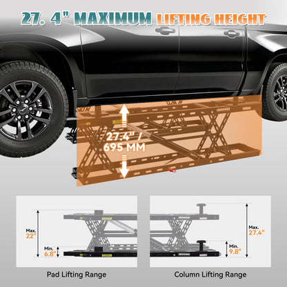 7000lb to 8000lb car lift designed for home garage workshop auto repair, suitable for sedan SUV pickup and most universal vehicles, ideal for maintenance inspection and underbody work.