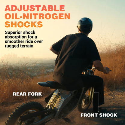 Powerful 3000W Electric Dirt Bike for Adultsand Teens, All-Terrain Off-Road Motorcycle - 8-inch alloy wheels, heavy-duty frame, LEDheadlights, 250 lbs maximum load, suitable fordrifting and off-road riding