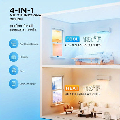 20000 BTU Dual Zone WIFI Mini Split AC/ Heating System, 20 SEER2 2 Zone 9000+12000BTU Ductless Split Air Conditioner with Pre-Charged Condenser, Heat Pump & 25Ft Copper Line Set, 208-230V
