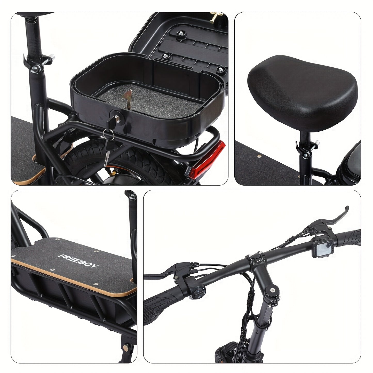 750W High-Speed Brushless Motor Electric Scooter with Seat & Basket - 29-mile Long Range, 20 MPH Top Speed, Foldable Design for Commuting, Travel, and Daily Use