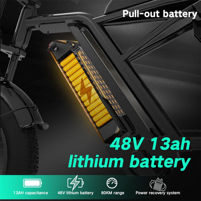 20×4'' FAT Tires & LCD Display,749W Ebike 20mph with 48V 13Ah Removable Battery，Eclio F02 Electric Bike for Adults, Front Headlight & Disc Brakes,7-Speed Dual Suspension Conquer Trails,Supports 330lbs,Ideal for Commuting & Urban Leisure Riding