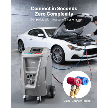Fully Automatic Refrigerant Recovery Machine for 1234yf, ≥98.5% Accuracy, 7-Inch Touch Screen, AC Recovery, Vacuum, and Recharging Machine for Standard and High Voltage Automotive A/C Systems