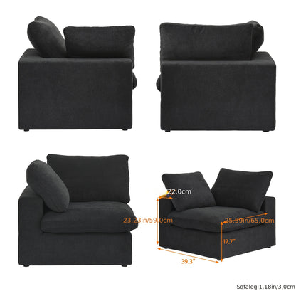 Cloud Modular Sectional Sofa With Storage Ottoman, 118.02" L Shaped Couch For Living Room, Down Filled Convertible Couch Deep Seat For Office Apartment, Covers Washable&Replaceable