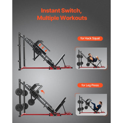 Leg Press Hack Squat Combo Machine Adjustable Lower Body Special Home Gym