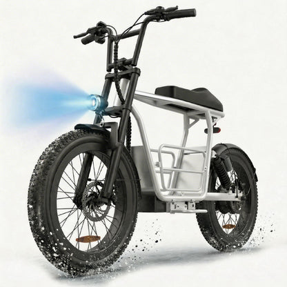 Electric Scooter, Rated 500W 48V Lithium Battery & 23.5 Miles Range, Up To 20mph Speed With Seat And 20"*3" All-Terrain Tires, Maximum Load 330LBs, With Ample Storage Space