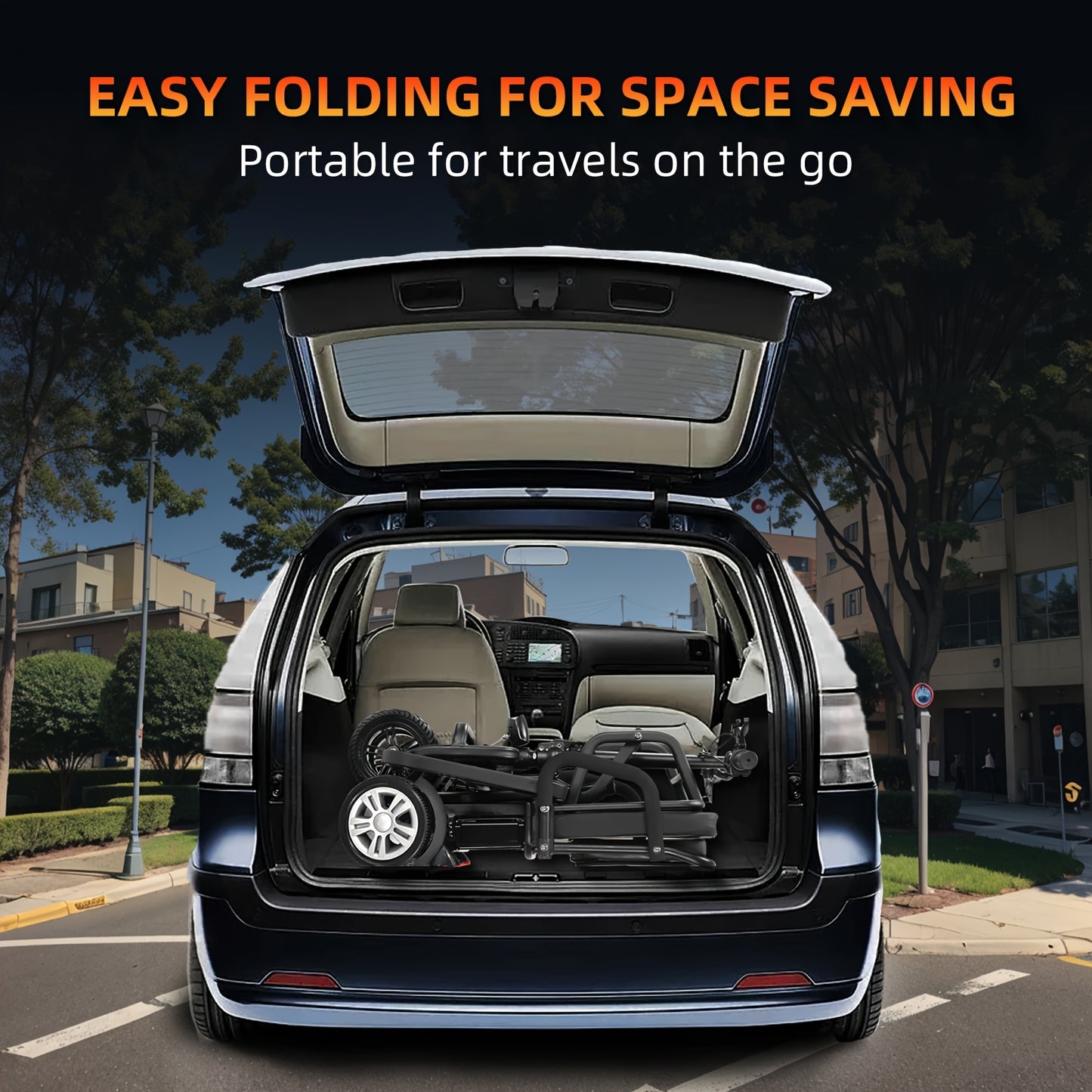 Lightweight Folding Mobility Scooter for Seniors & with 12AH, 25-Mile Range, Electromagnetic Brake - Scooter with Rear Storage, Padded & Absorption - Airline Approved (No Assembly)