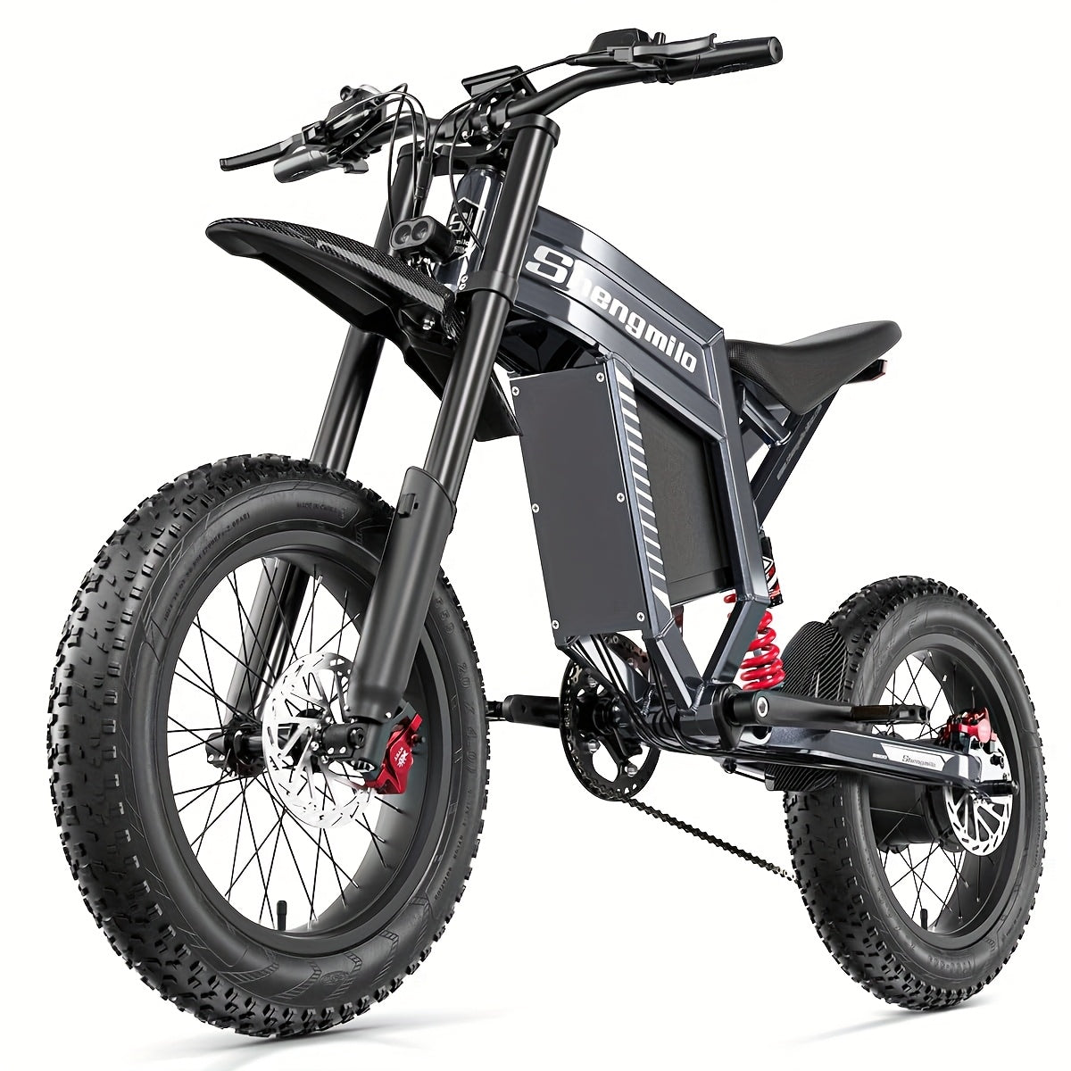 S900 Electric Mountain Bike 60 V 30 Ah Hydraulic Oil Brake 7 Speed Gears 20 X 4.0 Wide Tyre Double Shoulder Shock Absorber Adult Mountain Electric Motorcycle Bike
