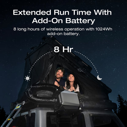 20W GaN Charger with WAVE 3 Portable Air Conditioner and Add-on 1024Wh Battery (Separate Shipment), HyperSpeed Climate Control, 1000W Fast Charging in 75 mins, 8H Wireless Running