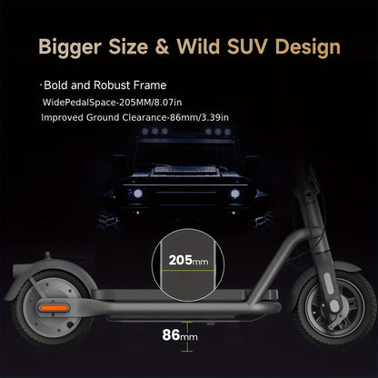 NAVEE N65I Electric Scooter for Adults, Featuring 10" Tires, a Foldable Design, App Control, And a Carbon Fiber Riser , Ideal for Black Friday And Christmas Presents
