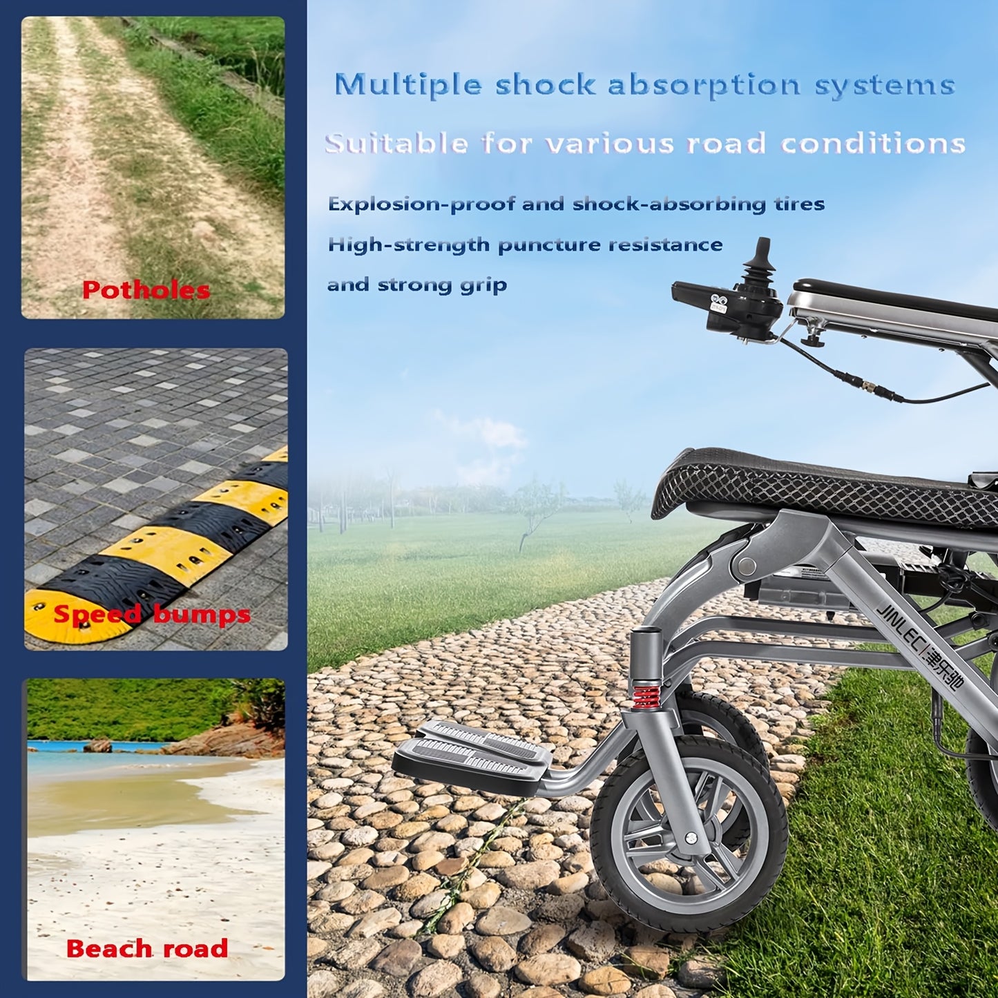 Lightweight Folding Electric Wheelchair - a Smart Automatic Aluminum Alloy Wheelchair Designed for The Elderly And Disabled