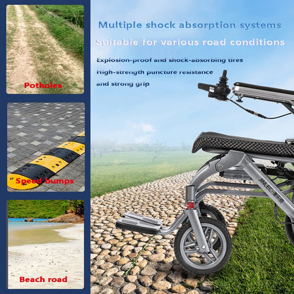 Lightweight Folding Electric Wheelchair - a Smart Automatic Aluminum Alloy Wheelchair Designed for The Elderly And Disabled