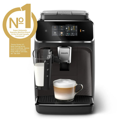 Philips 2300 Fully Automatic Espresso Machine with LatteGo Milk Frother, Black