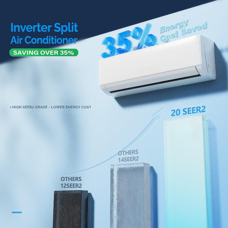 20000 BTU Dual Zone WIFI Mini Split AC/ Heating System, 20 SEER2 2 Zone 9000+12000BTU Ductless Split Air Conditioner with Pre-Charged Condenser, Heat Pump & 25Ft Copper Line Set, 208-230V