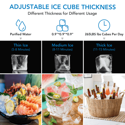 Countertop Ice Maker with Smart Control Panel, Durable and Stylish Design for High-Efficiency Ice Production