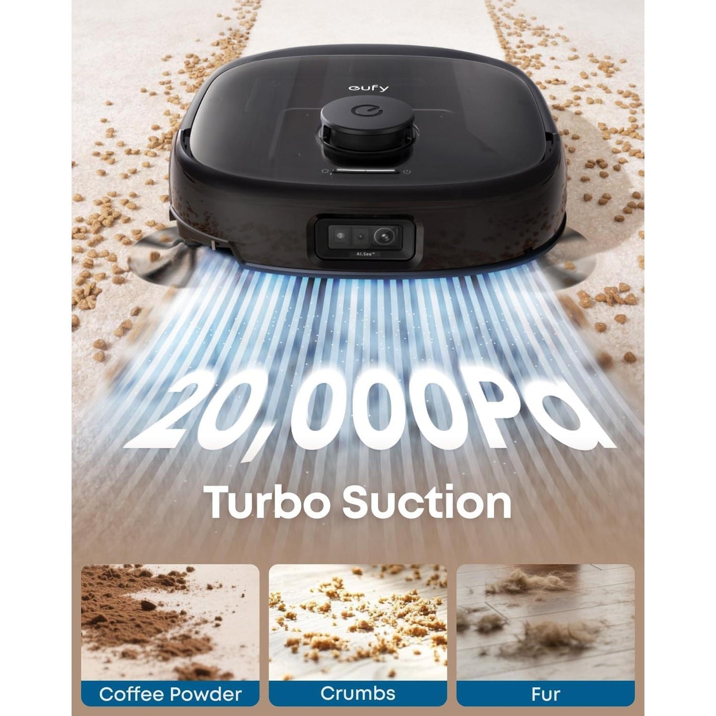 E28, Portable Deep Cleaner for Carpet, HydroJet System with Roller Mop, All-in-One Robot Vacuum and Mop Combo, Corner-to-Edge Cleaning (Renewed)